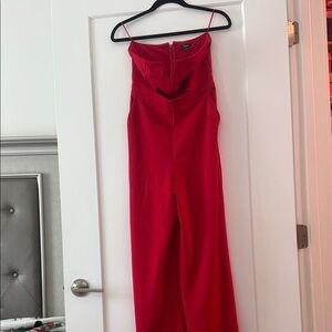 Express Vibrant Red Jumpsuit